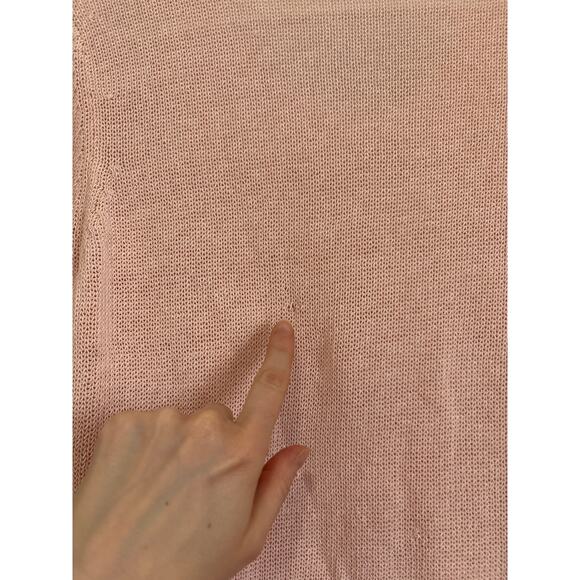 J. McLaughlin Baby Pink Soft Loose Knit V-Neck Sweater Size Medium - Picture 6 of 6